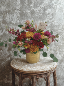 An autumn flower arrangement in a vase