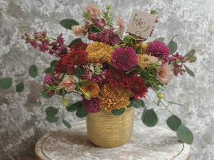 An autumn flower arrangement in a vase