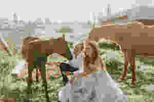 Couple with their horses.