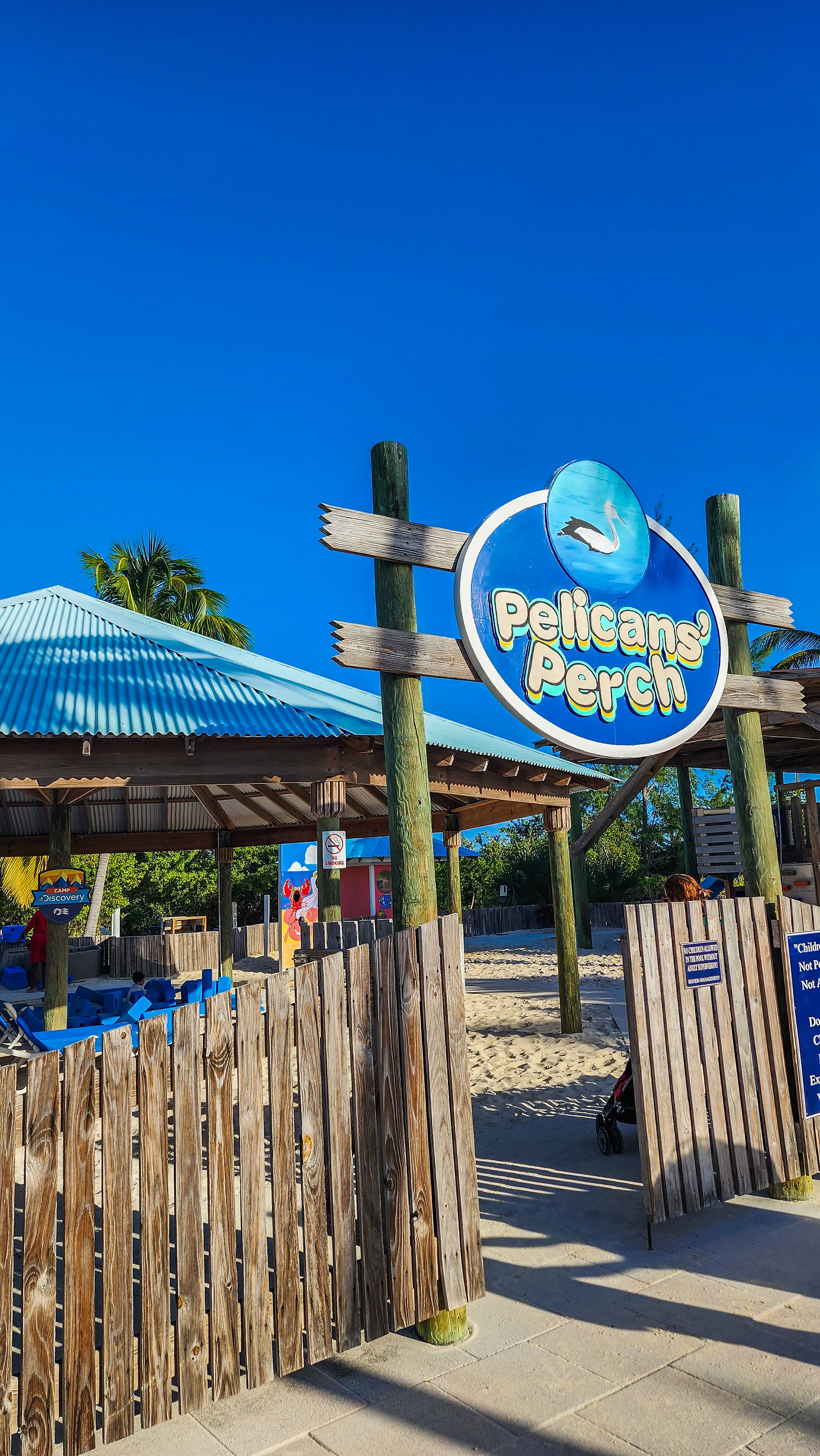 Entrance to  Pelican's Perch in Princess Cays, Bahamas
