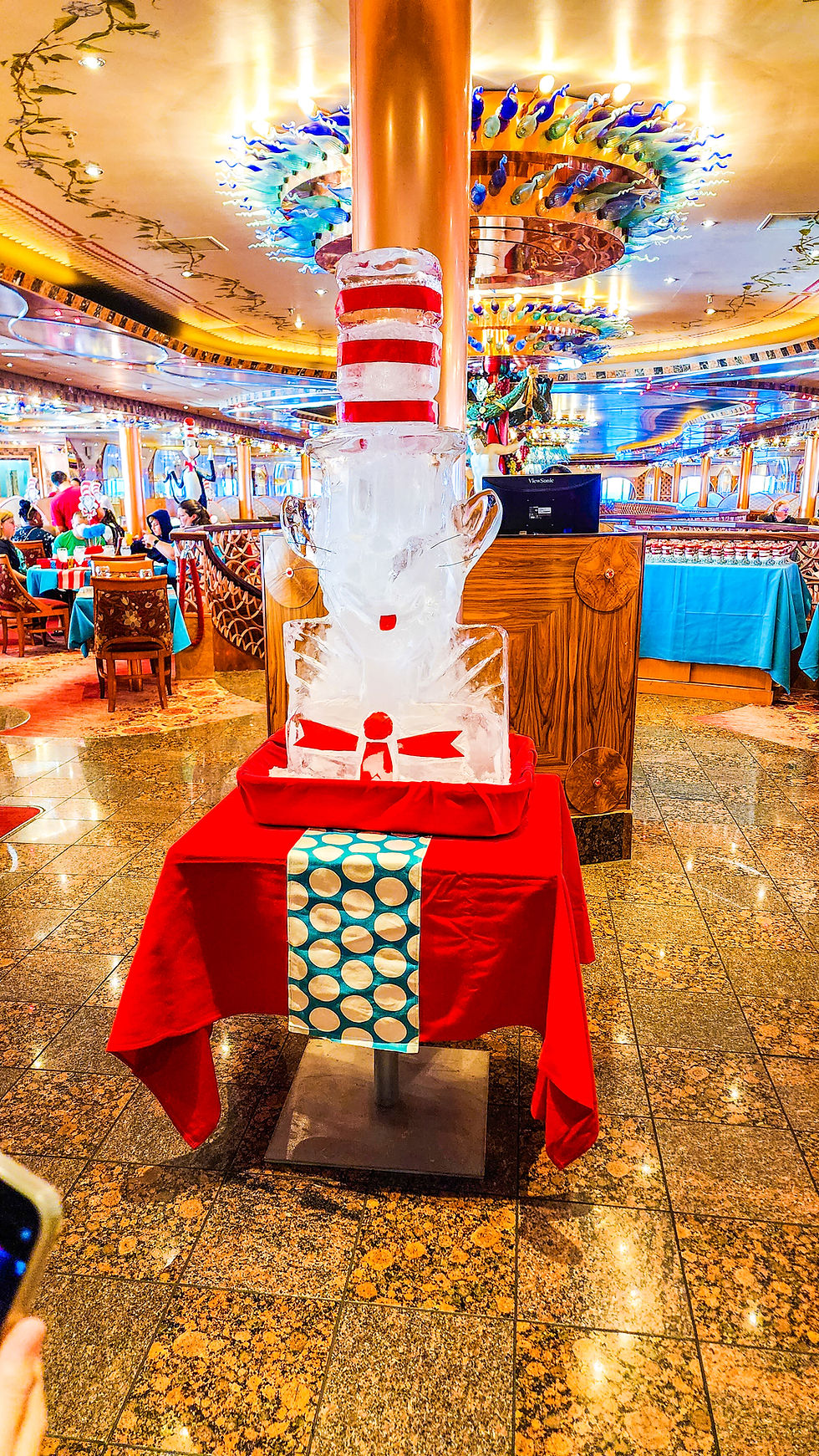 Cat in the Hat Ice Sculpture on the Carnival Legend