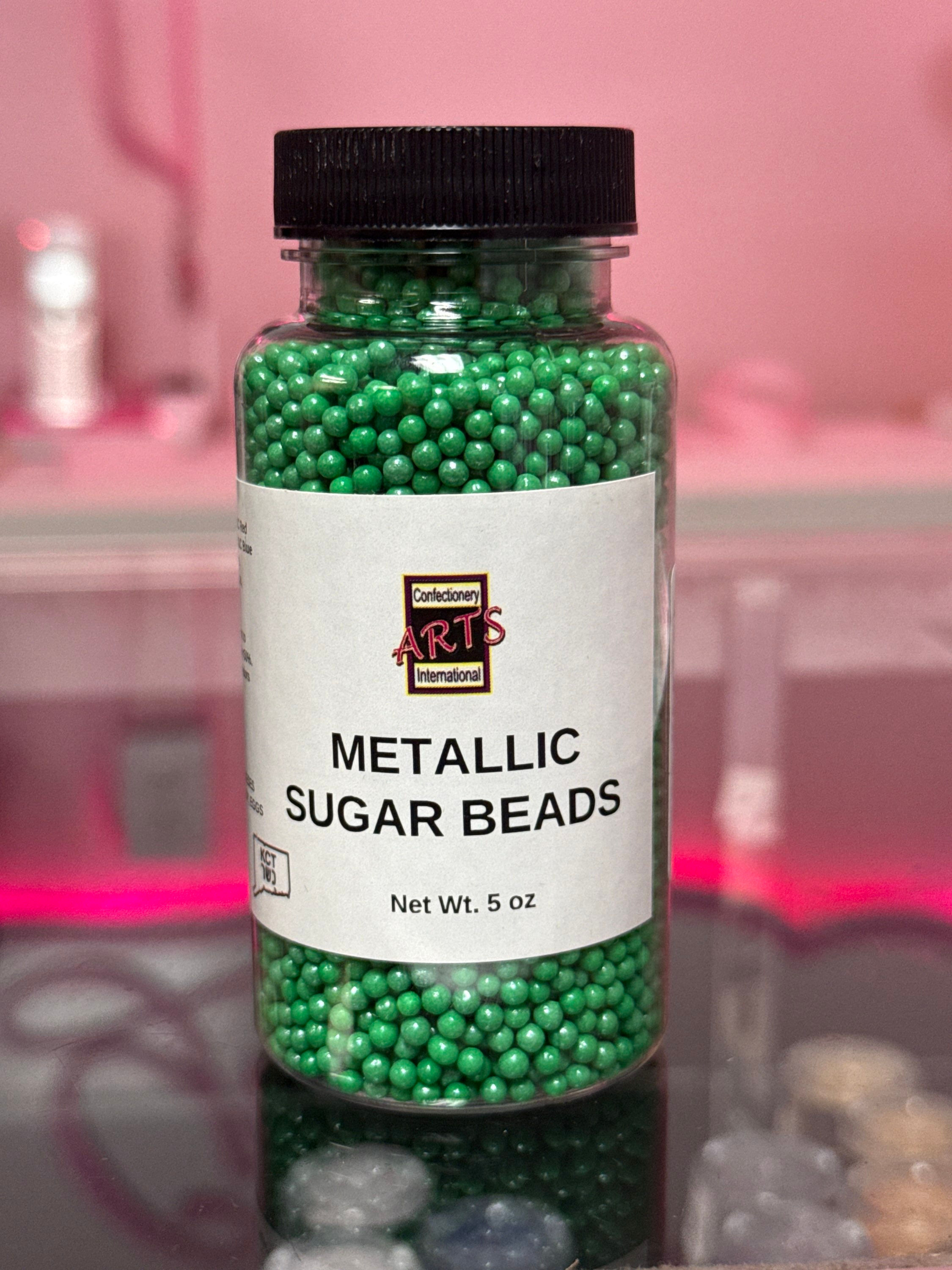 GREEN METALLIC BEADS 3MM