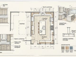A kitchen remodel sketch