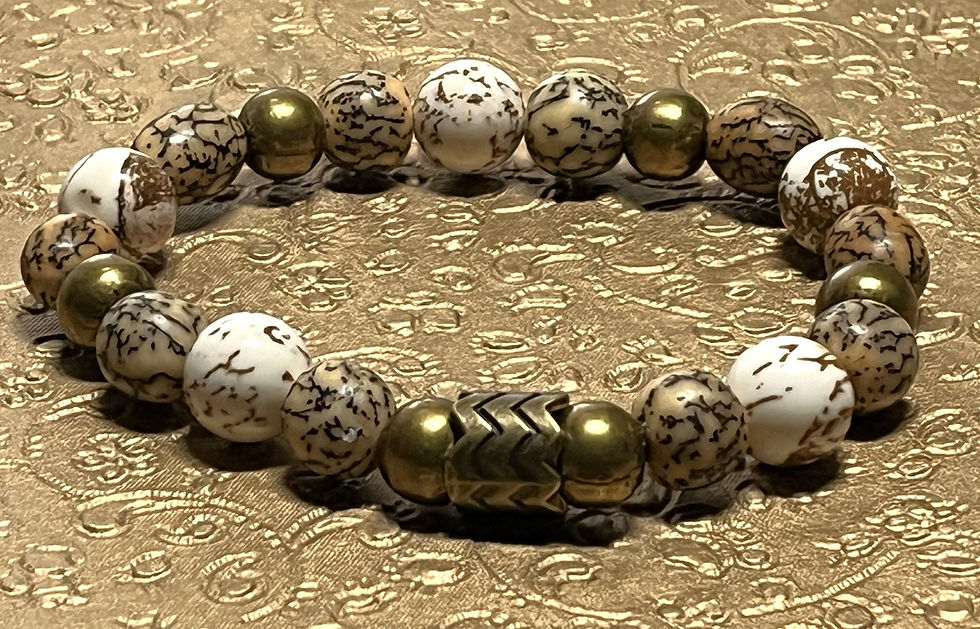 Thumbnail: White Magnesite Salwag Seed Bracelet