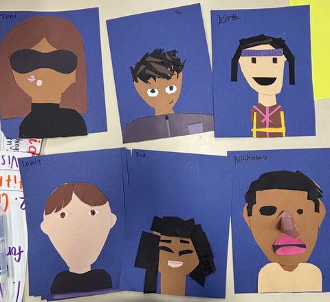 Paper cut outs of people