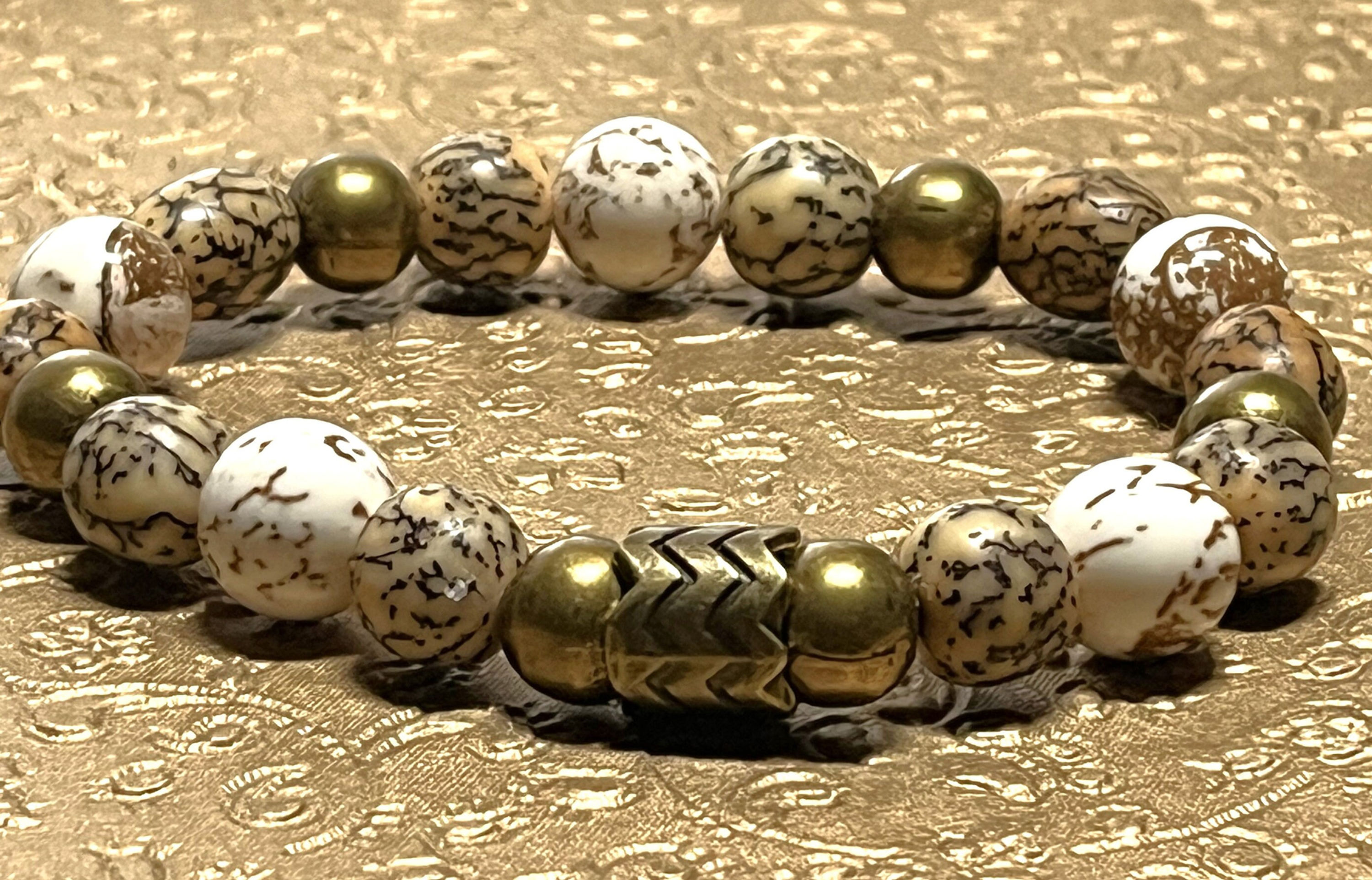 White Magnesite Salwag Seed Bracelet