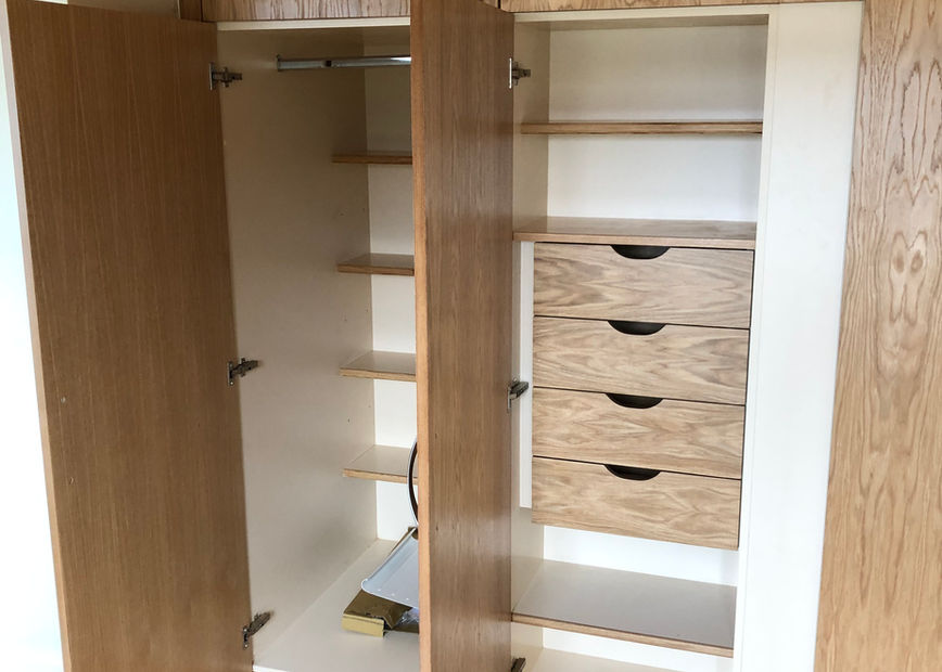 wooden wardrobe storage