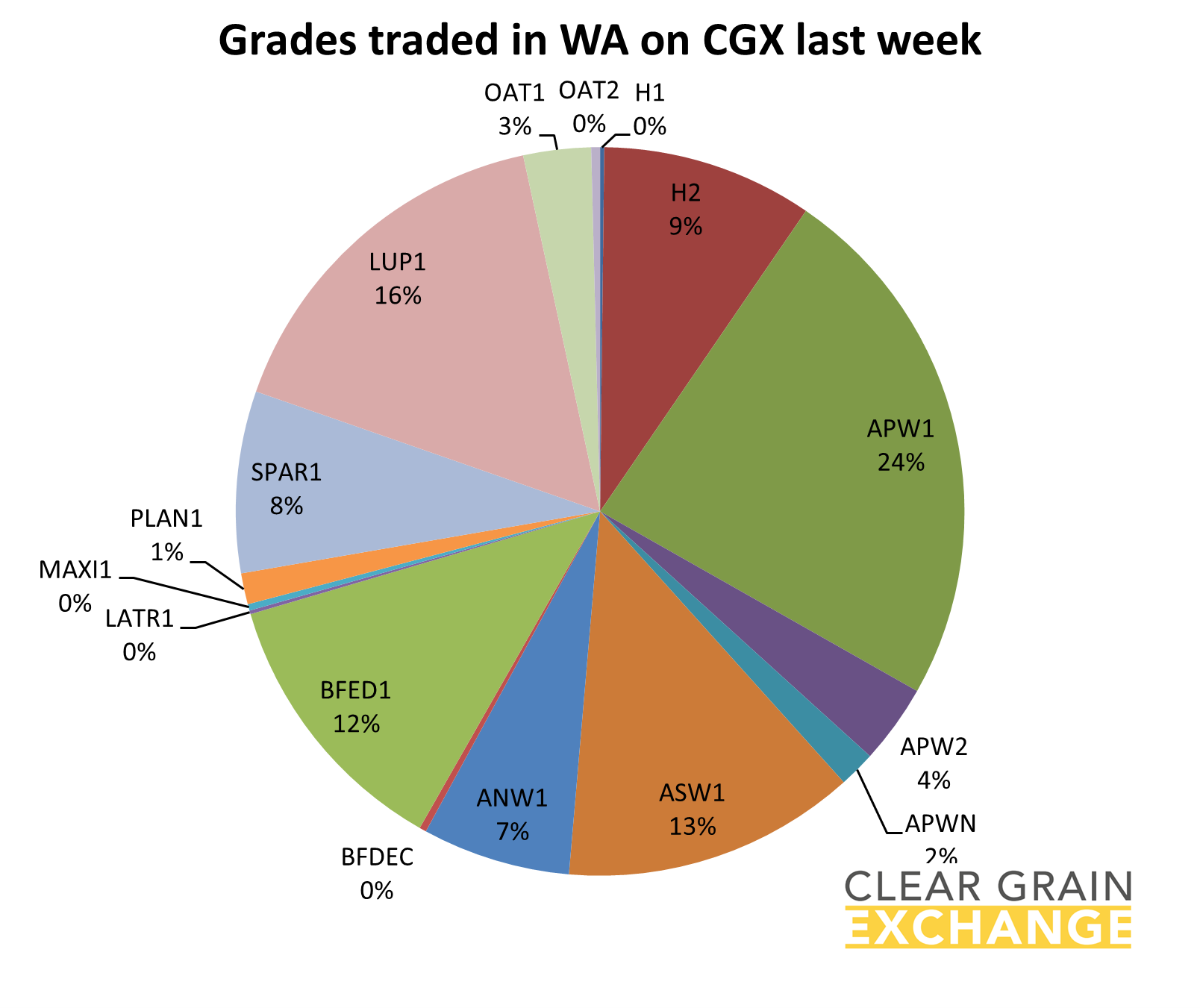 Graph - Grades traded in WA on CGX
