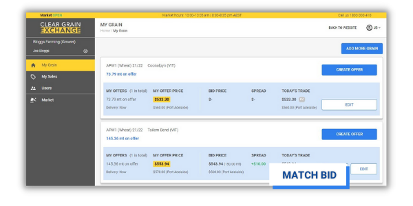 image - match bid grain price