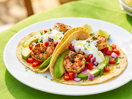 Tacos aux crevettes au cumin et citron