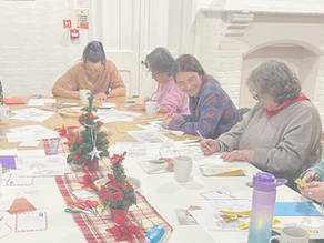 Craft group around a table 