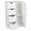 Thumbnail: Single Door Bathroom Storage Cabinet with 4 Drawers White