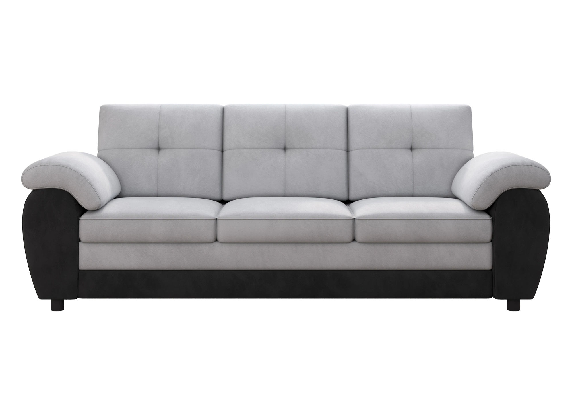 81.9″ Large Size Three Seat Sofa, Modern Upholstered, Black Leather