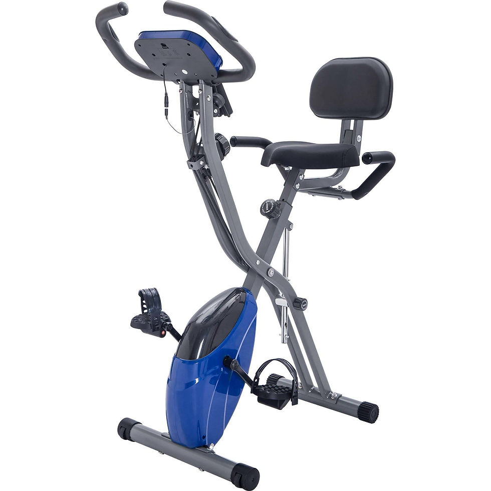 Thumbnail: Folding Exercise Bike; Fitness Upright and Recumbent X-Bike with 10-Levels