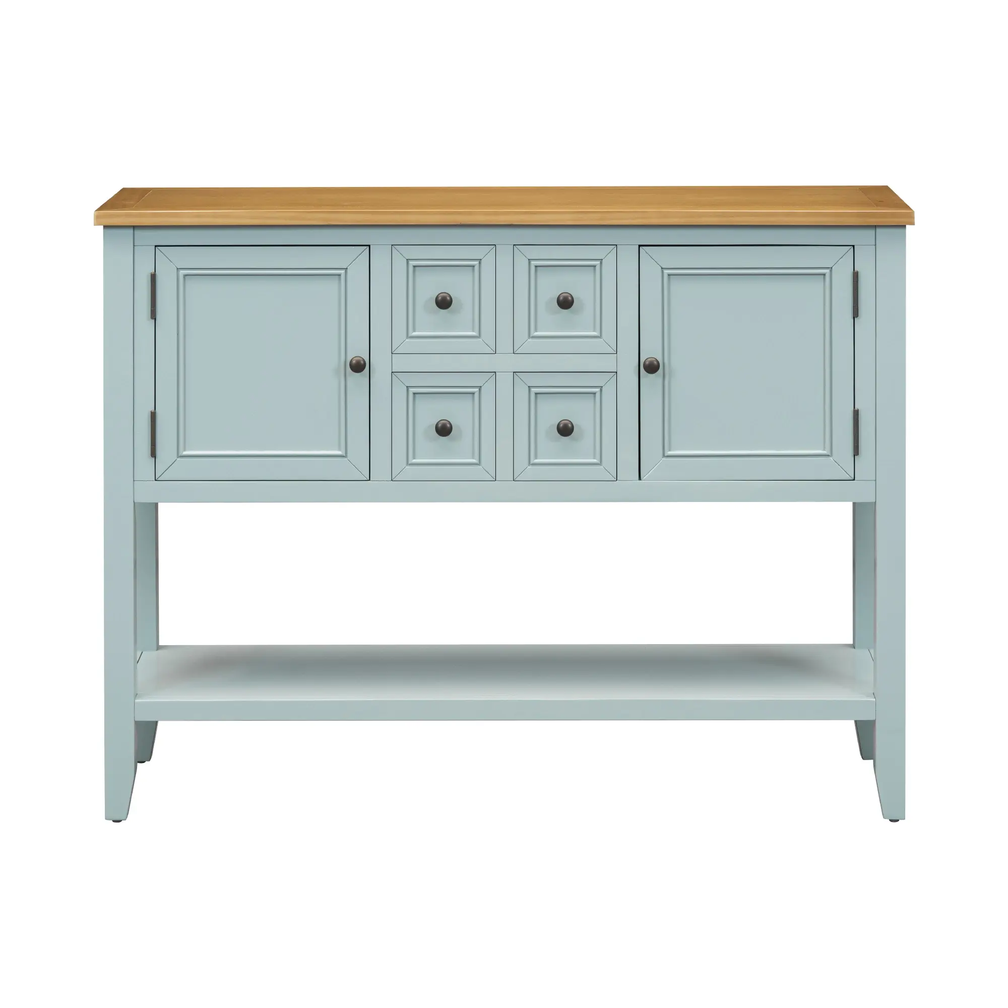 TREXM Cambridge Series Console Table with Bottom Shelf, Lime White