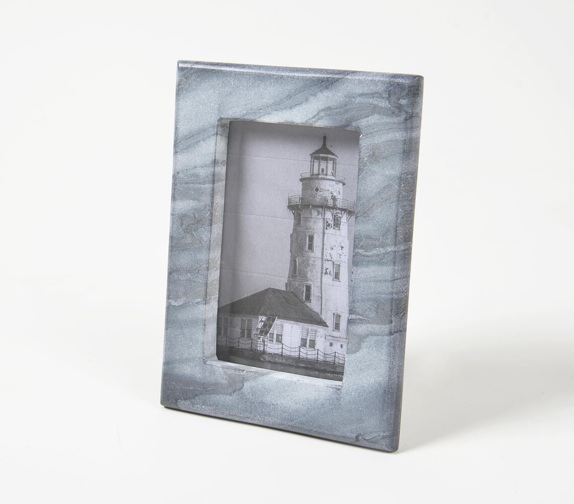 Hand Cut Marble Grey Photo Frame