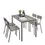 Thumbnail: Dining Table Set 5-Piece Dining Chair with Backrest; Industrial Style