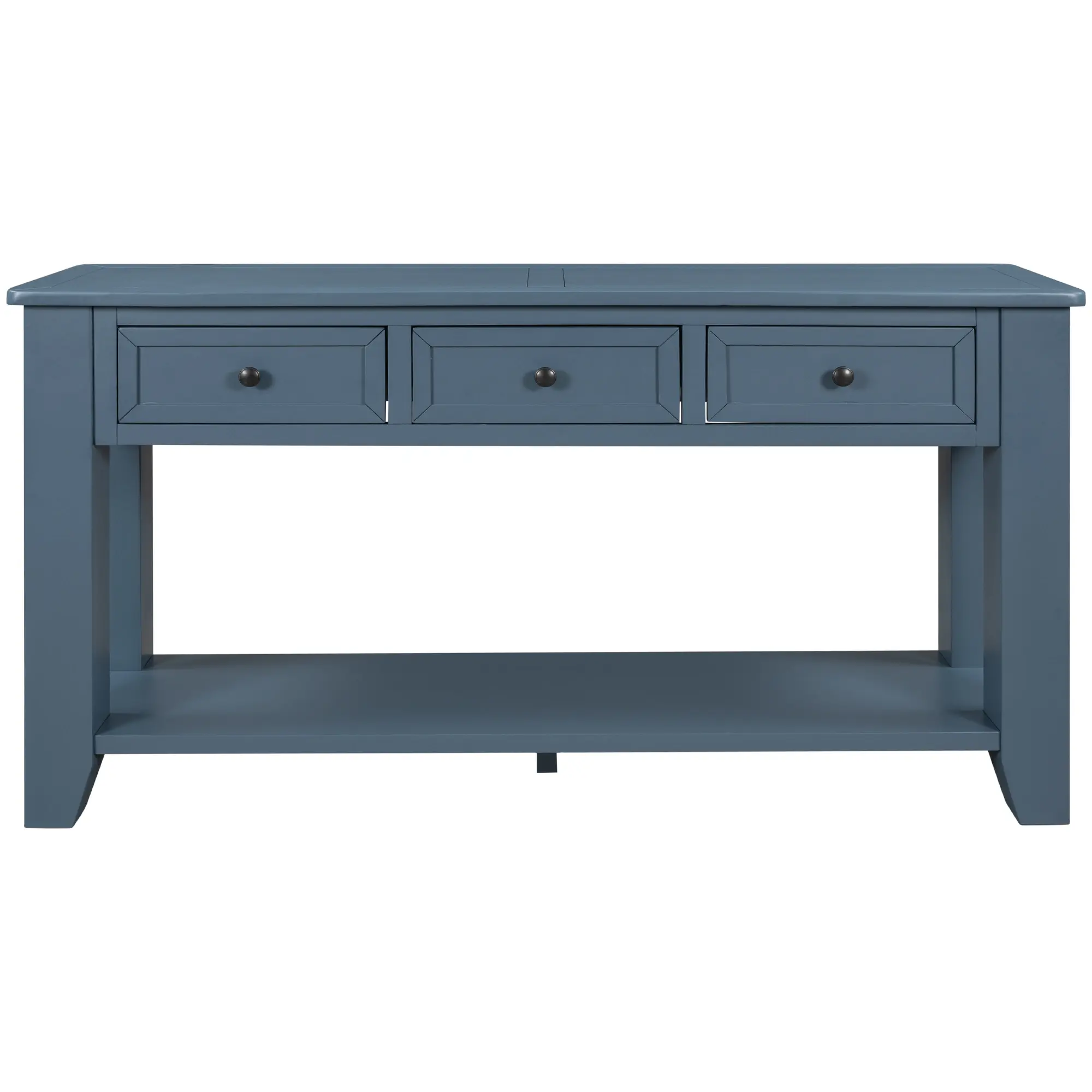 U_STYLE 55'' Modern Console Table with 3 Drawers and 1 Shelf, Blue