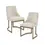 Thumbnail: 21'' Accent Dining Chairs, Antique Gold Metal Frame Back and Sled Leg, Set of 2