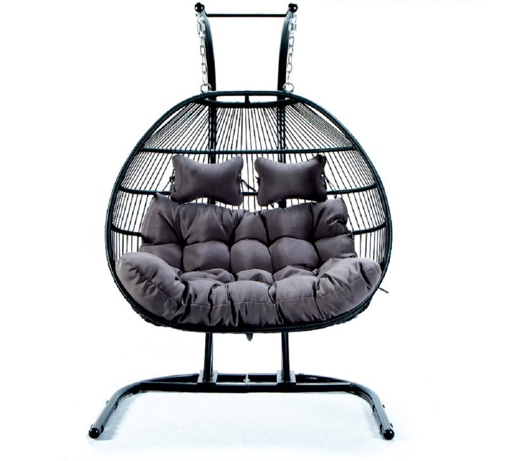 Modern Muse Folding Double Swing Chair W/Cushion