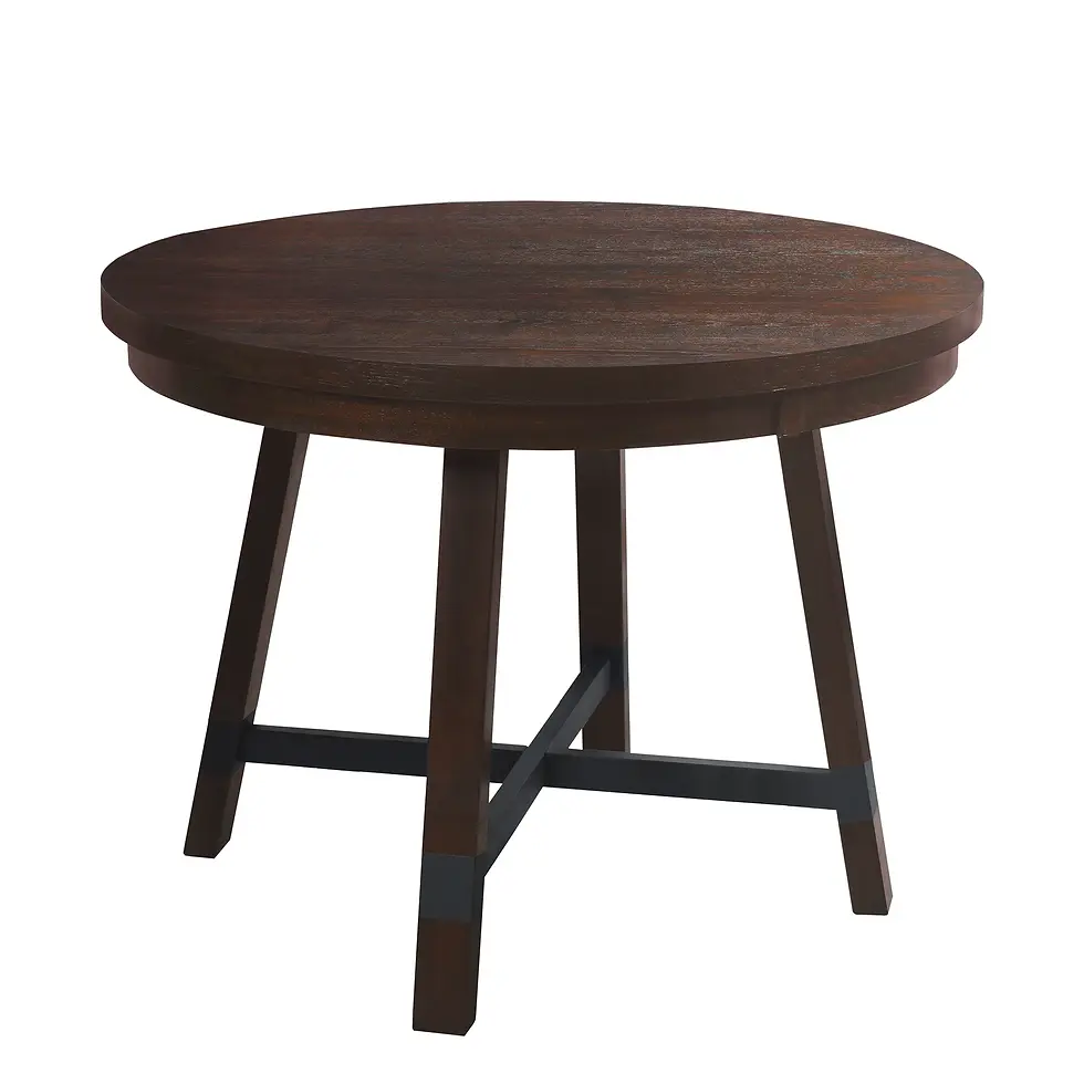 Thumbnail: TOPMAX Rustic 42inch Round Dining Table Set with Cross Legs