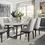 Thumbnail: ACME Madan Dining Table; Marble Top Weathered Gray Finish