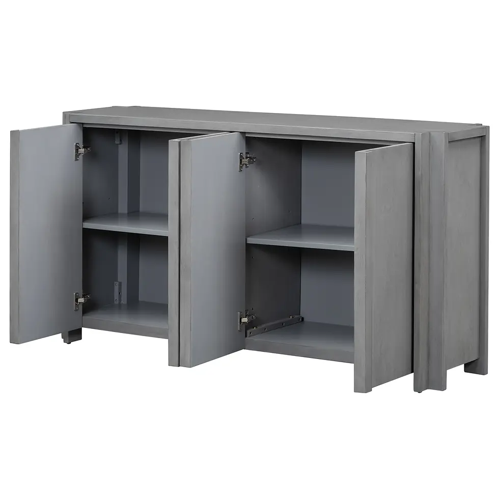Thumbnail: U_Style Designed Storage Cabinet Sideboard with 4 Doors, Gray