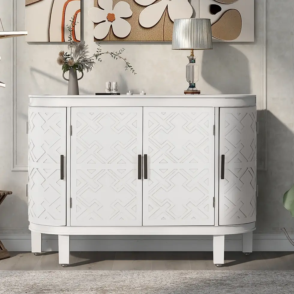 Thumbnail: U-Style Accent Storage Cabinet with Antique Pattern Doors