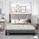 Thumbnail: Queen Size Velvet Upholstered Platform Bed, Box Spring Needed - Gray