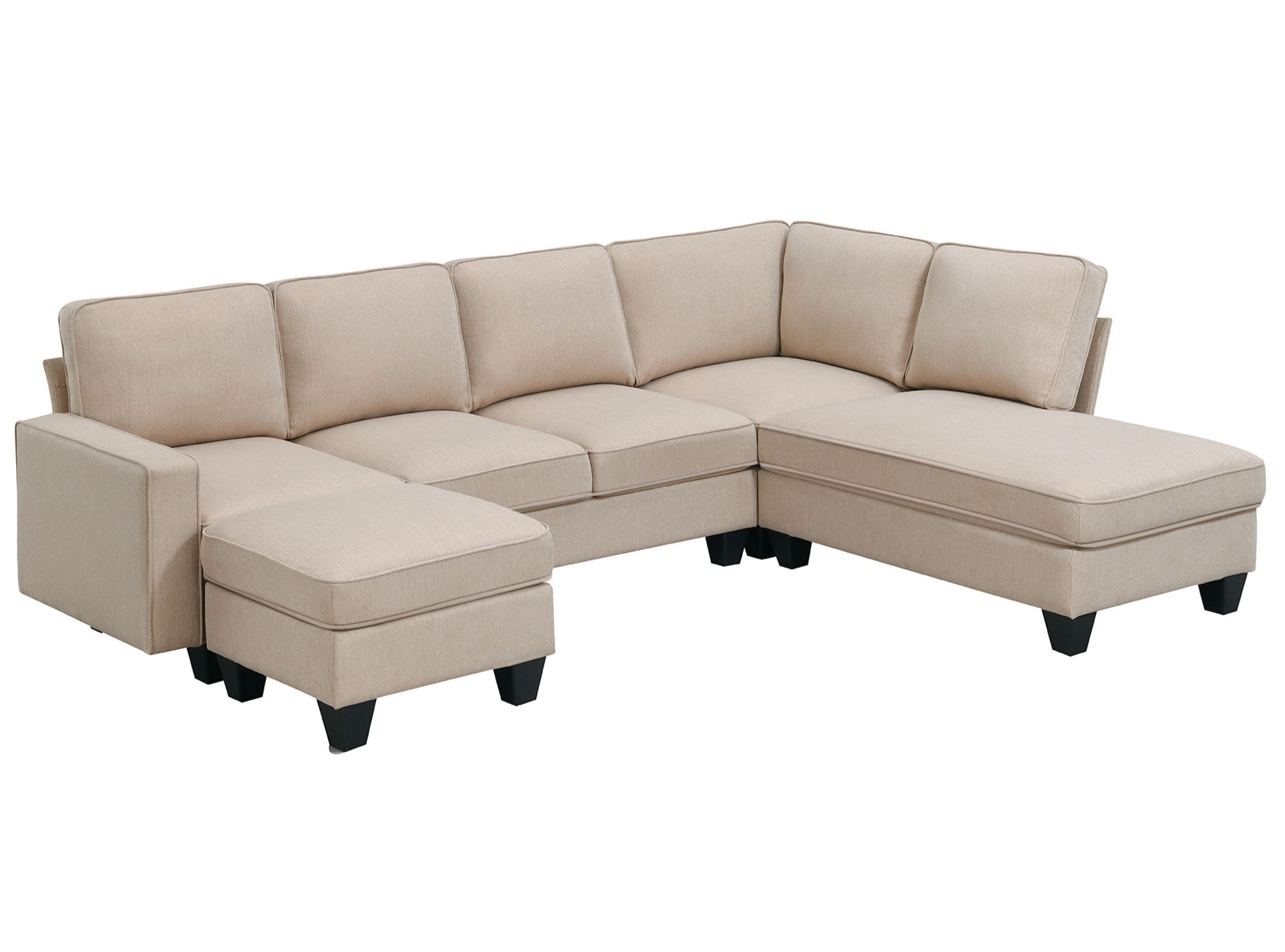 104.3*78.7" Modern L-shaped Sectional Sofa,7-seat Linen Fabric