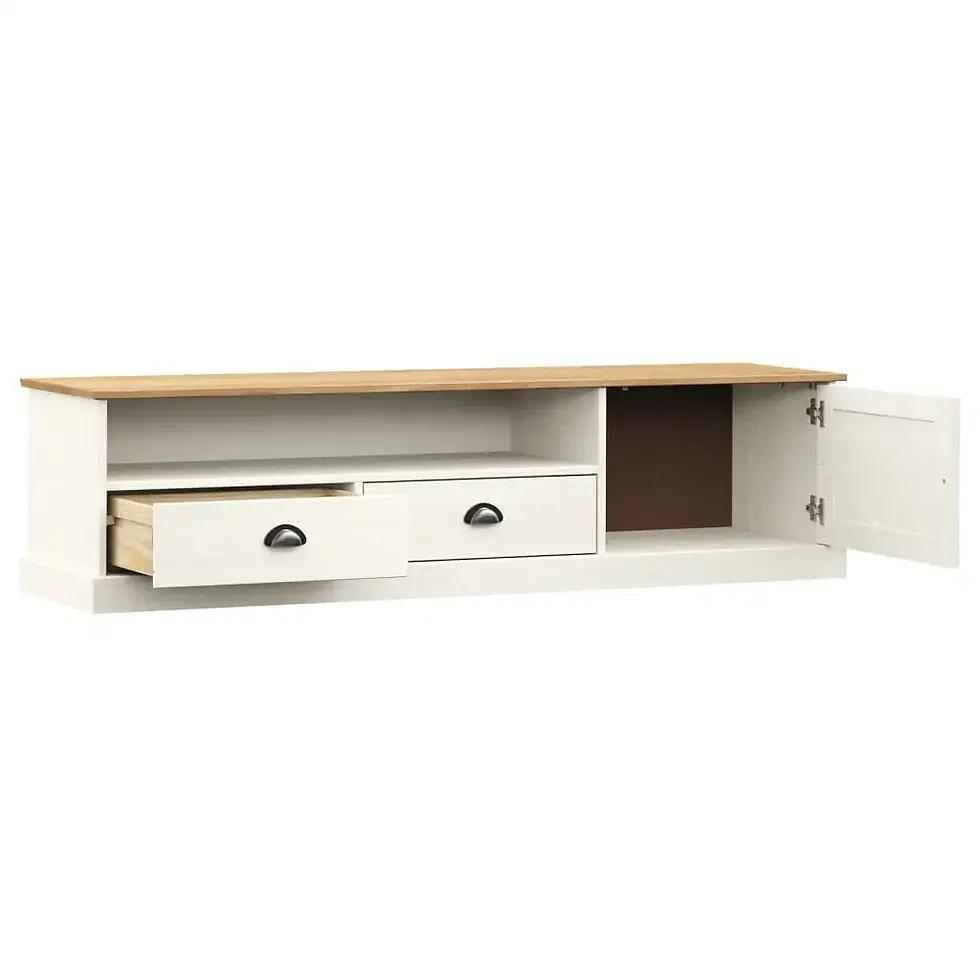 Thumbnail: TV Stand VIGO White 61.4"x15.7"x15.7" Solid Wood Pine