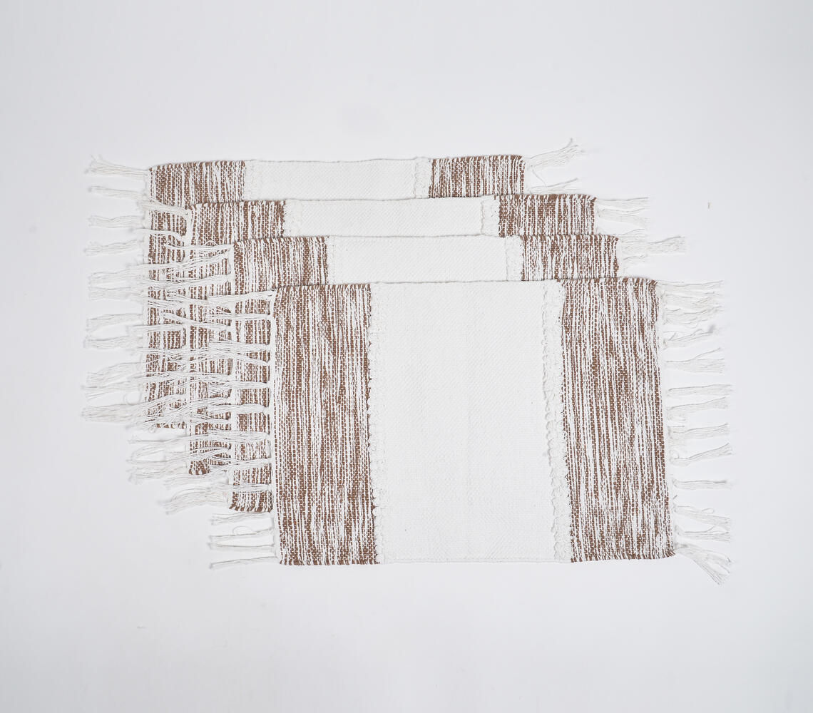 Brown Borders Cotton Placemats (Set of 4)