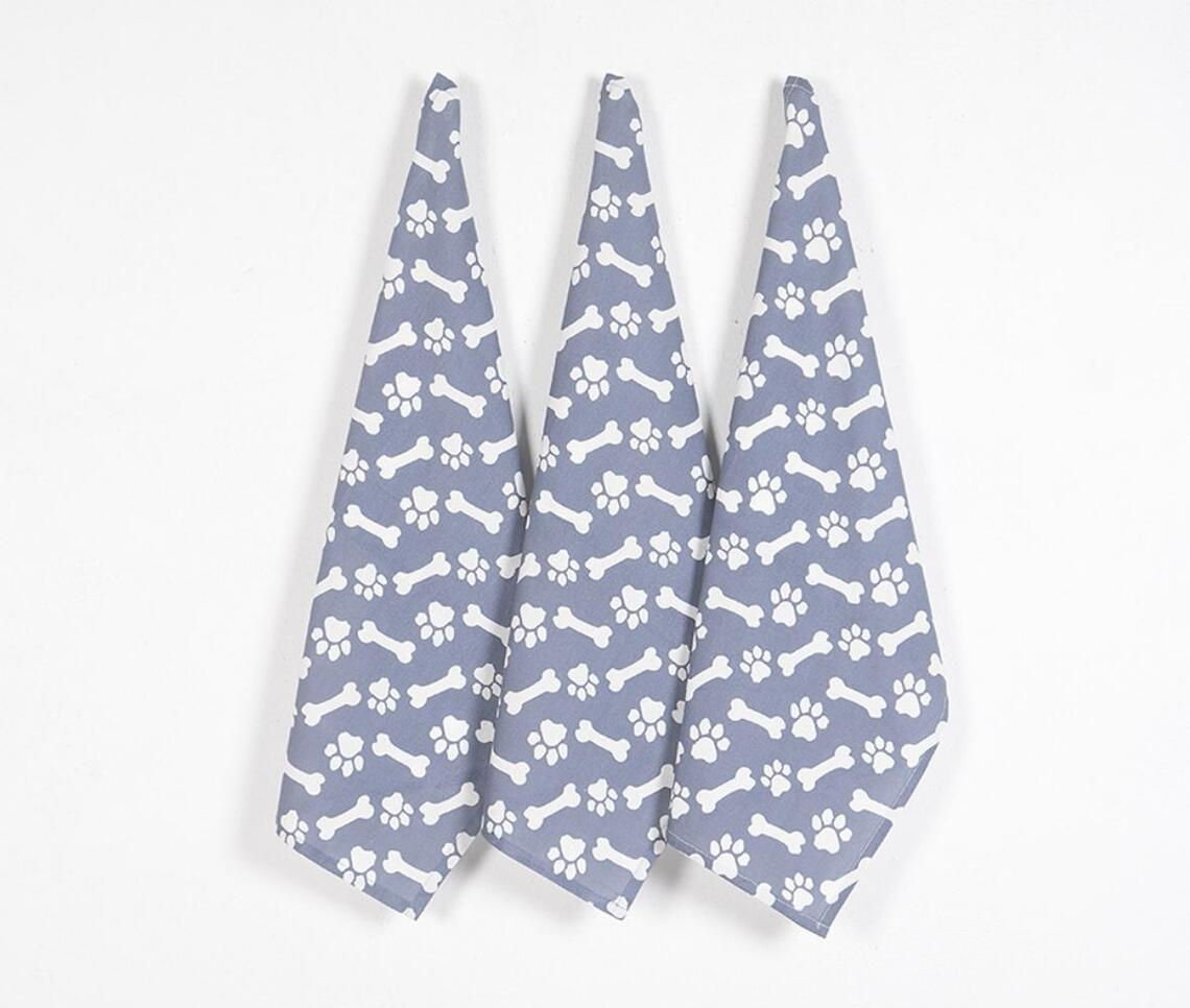 Paw Bone Printed Kitchen Towels (set of 3)