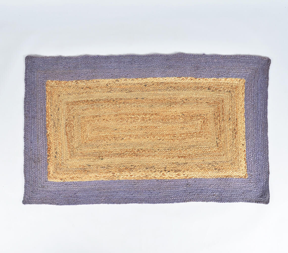 Hand Braided Jute Purple Border Rug