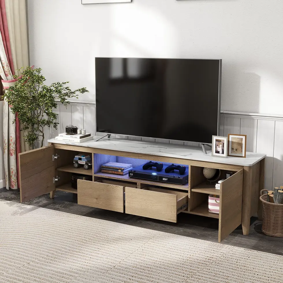 Thumbnail: 70 Inches Modern TV stand with LED Lights