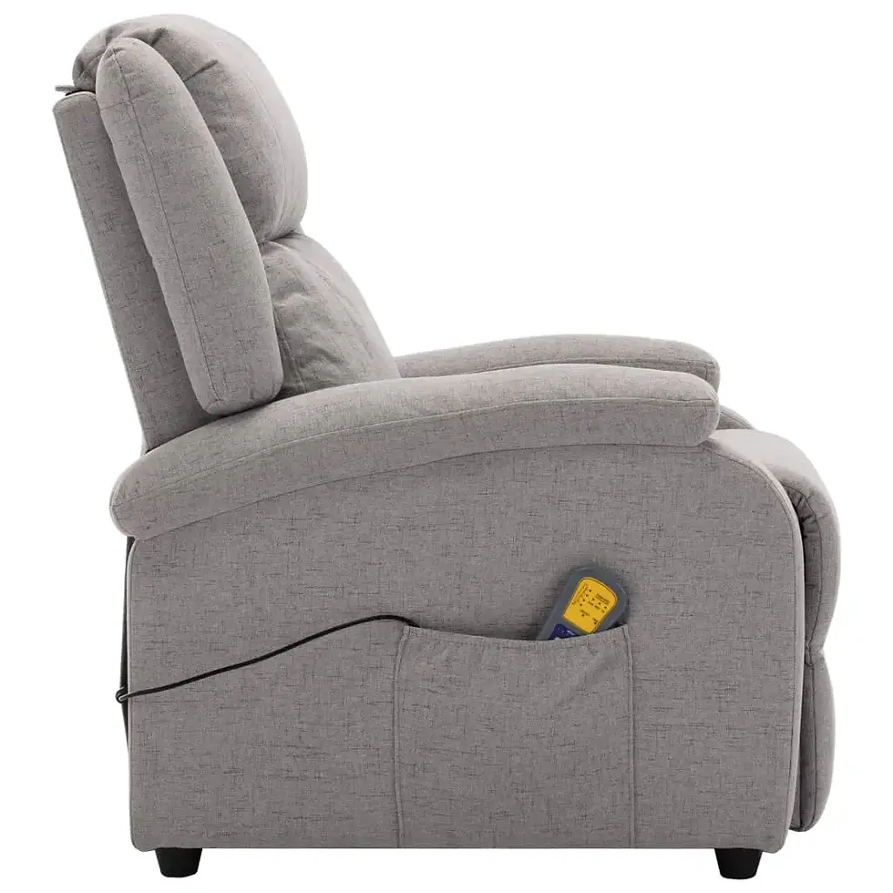 Thumbnail: Massage Recliner Light Grey Fabric