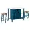 Thumbnail: Farmhouse 3-piece Wood Stationary Kitchen Island Set with 2 Seatings
