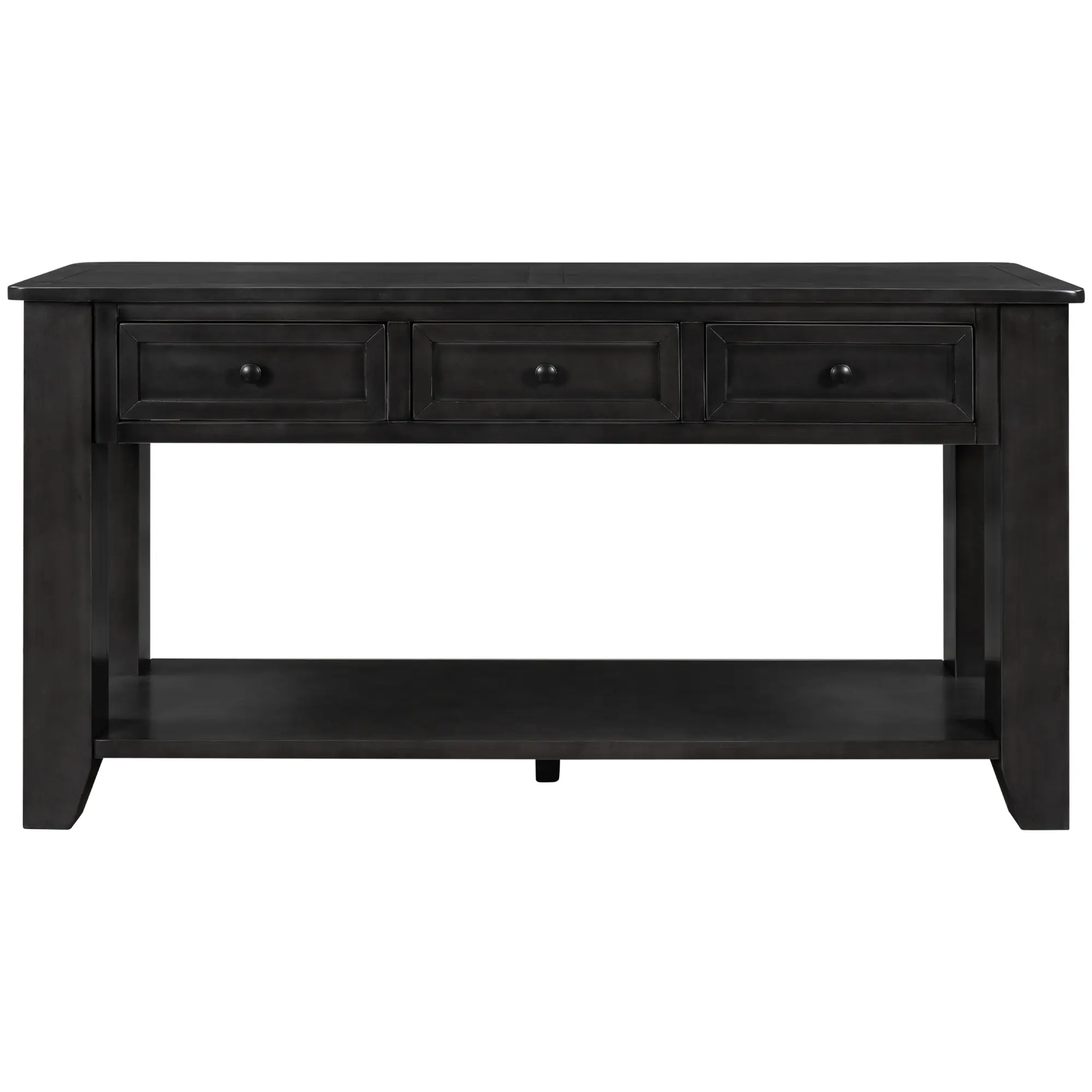 U_STYLE 55'' Modern Console Table with 3 Drawers and 1 Shelf, Black