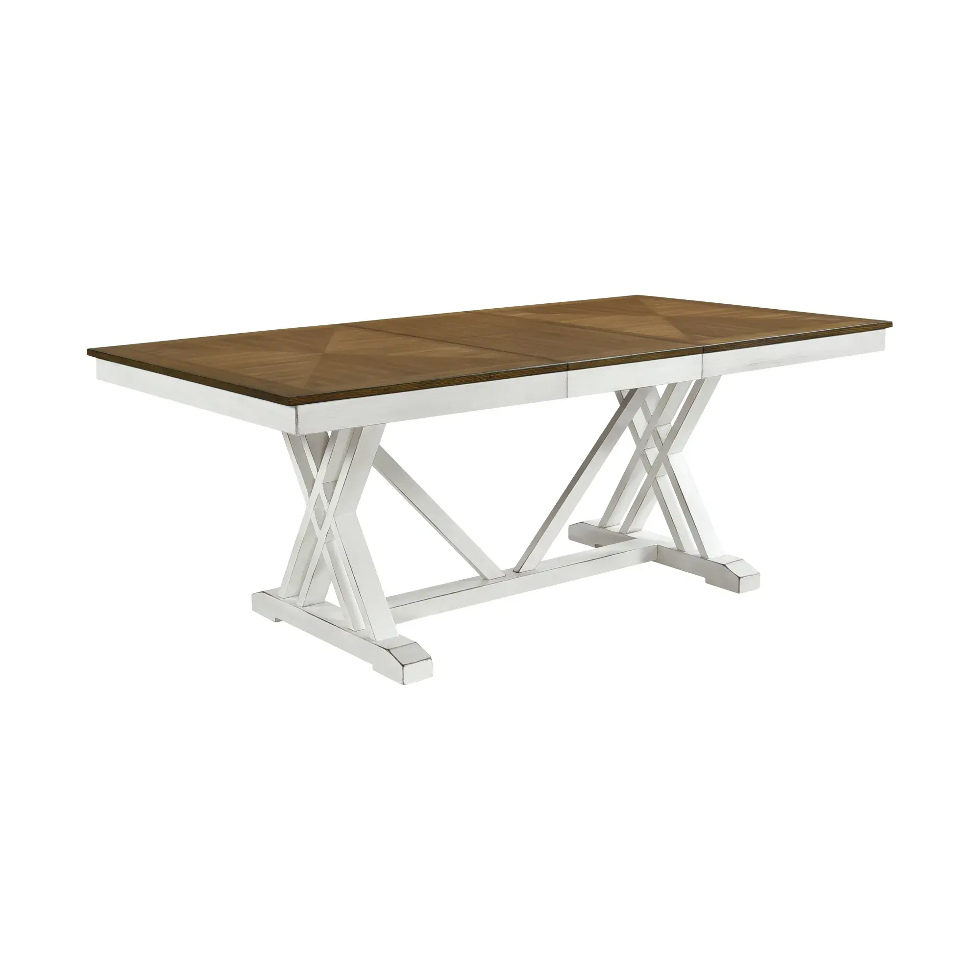 Modern Style White and Oak Finish Dining Table