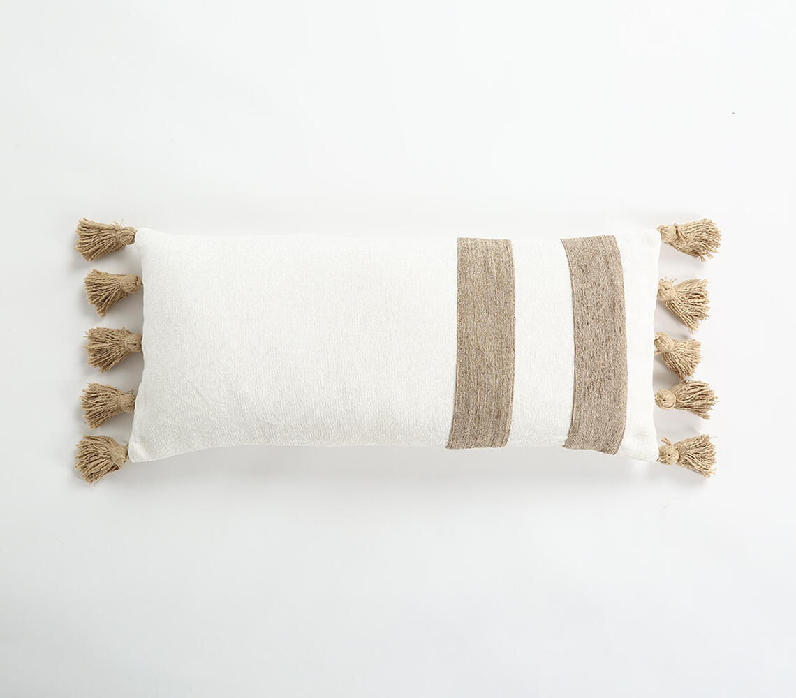 Handwoven Tasseled Lumbar Cushion Cover