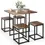 Thumbnail: 5 Pieces Metal Frame Dining Set with Compact Dining Table and 4 Stools