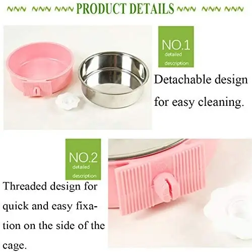 Thumbnail: Crate Dog Bowl; Removable Stainless Steel Hanging Pet Cage Bowl