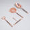 Thumbnail: Rose-Gold-Toned Stainless Steel Textured Bar Tools (Set of 4)