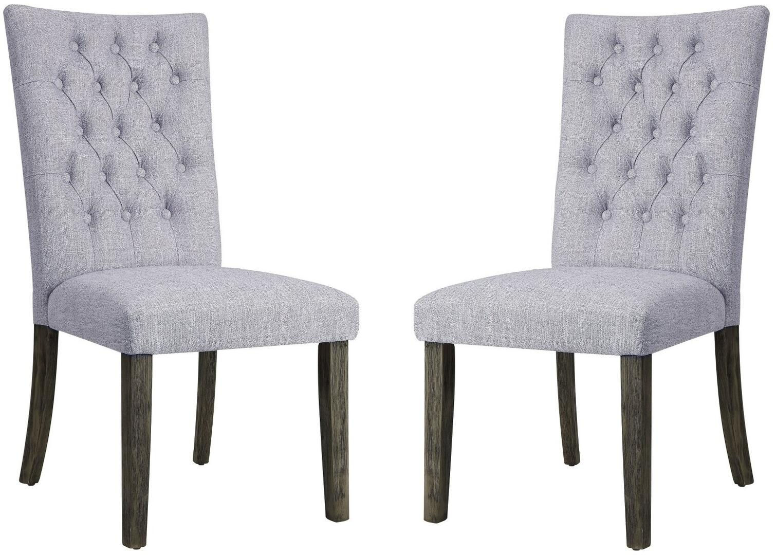 ACME Merel Side Chair (Set-2) in Gray Fabric & Gray Oak