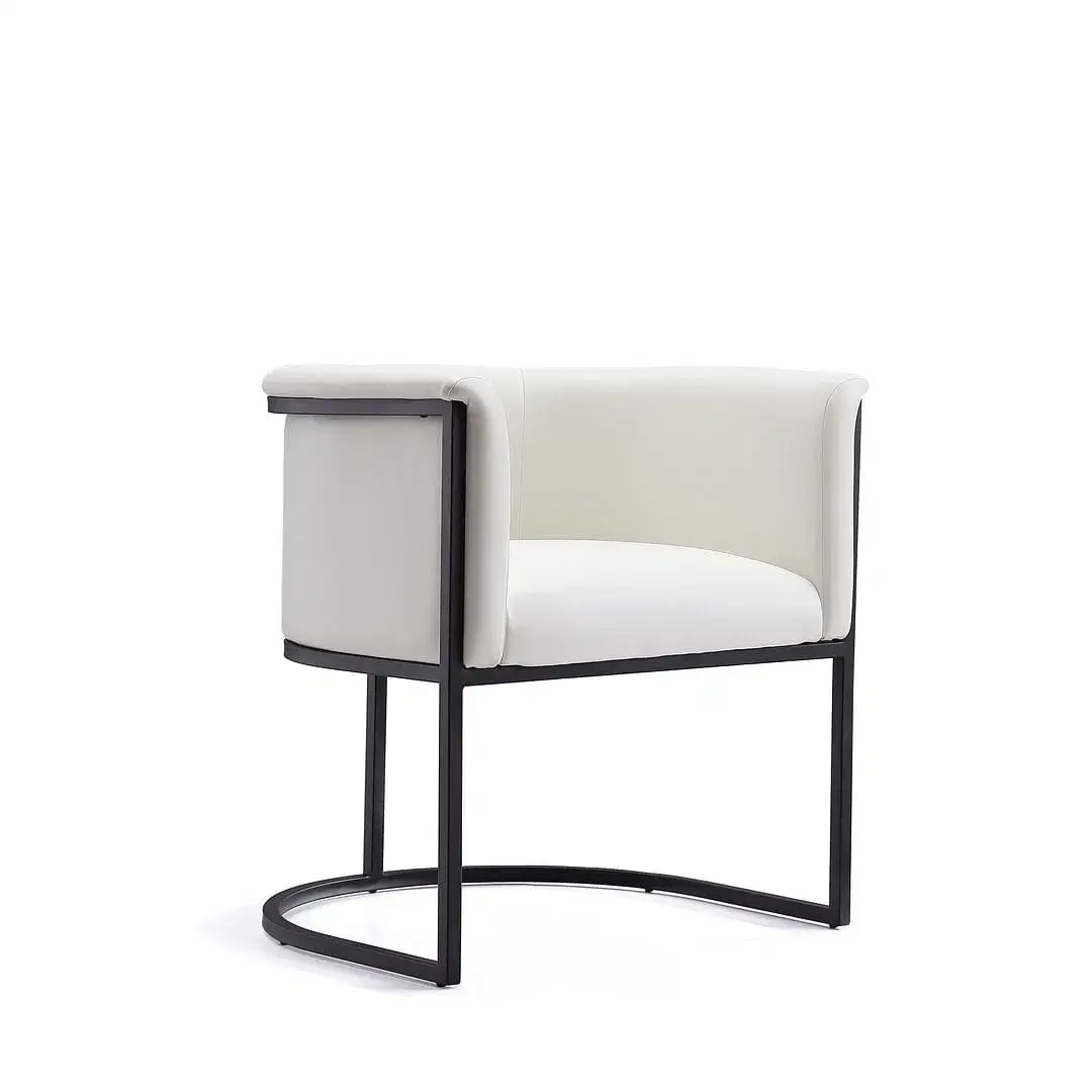 Manhattan Comfort Bali White and Black Faux Leather Dining Chair