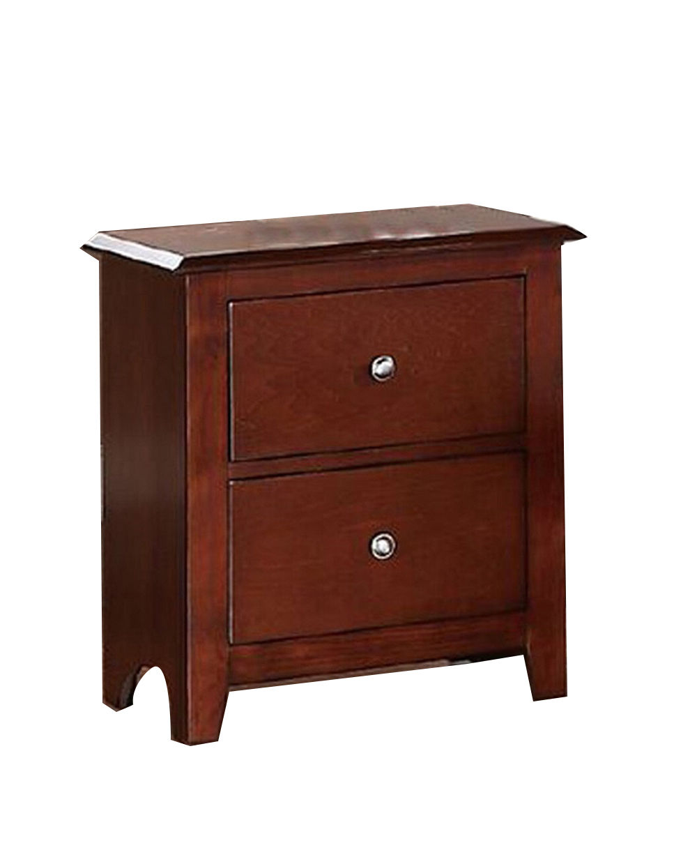 ACME Selma Nightstand With 2 Drawers Storage In Brown Finish