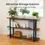 Thumbnail: 55' Industrial Entryway Table with 3-Tier Storage Shelves; Rustic Wood