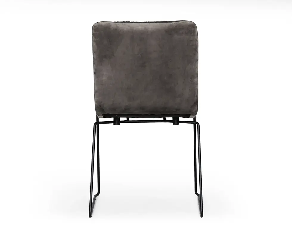 Thumbnail: Modrest Yannis Modern Dark Grey Fabric Dining Chair (Set of 2)
