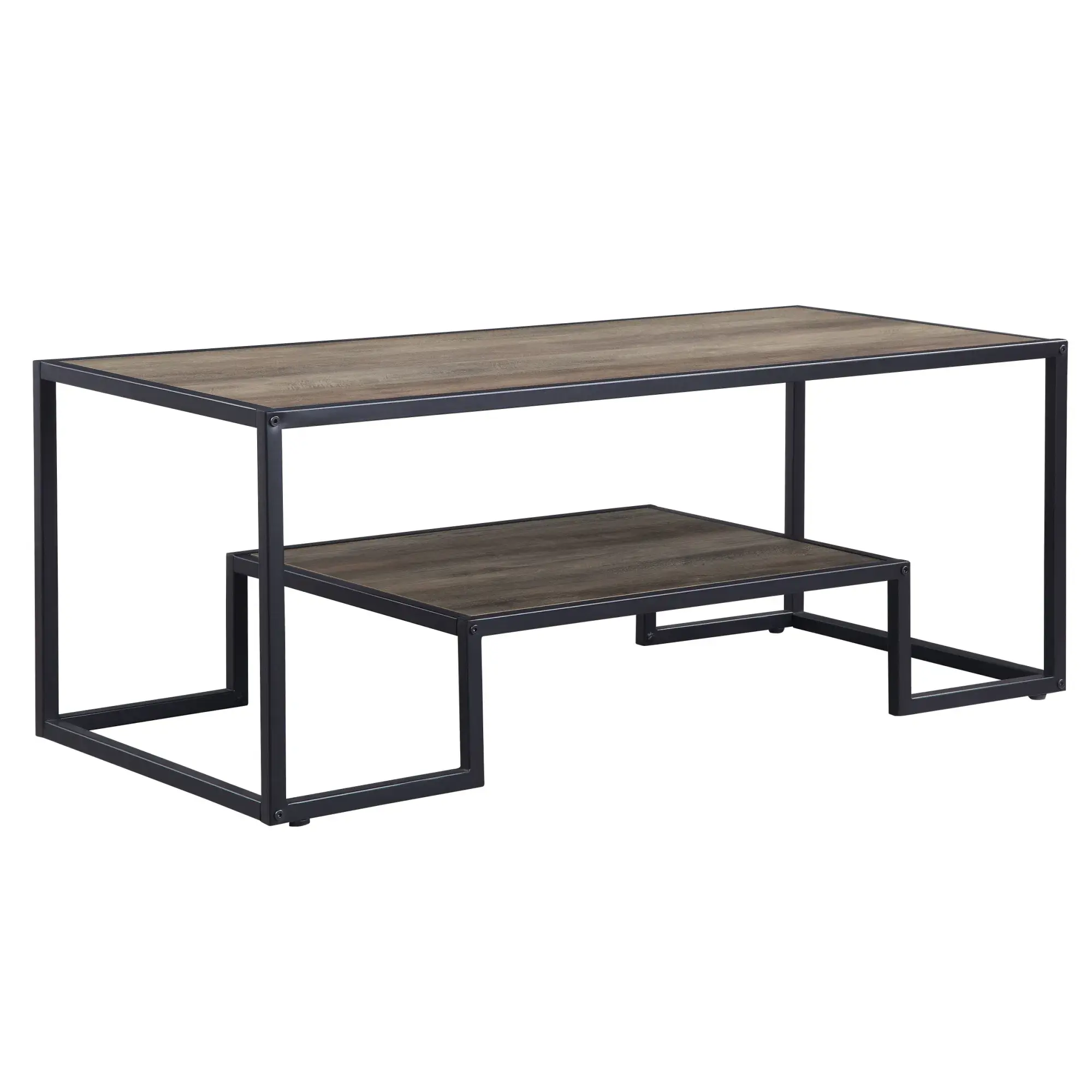 Idella Coffee Table, Rustic Oak Black Finish
