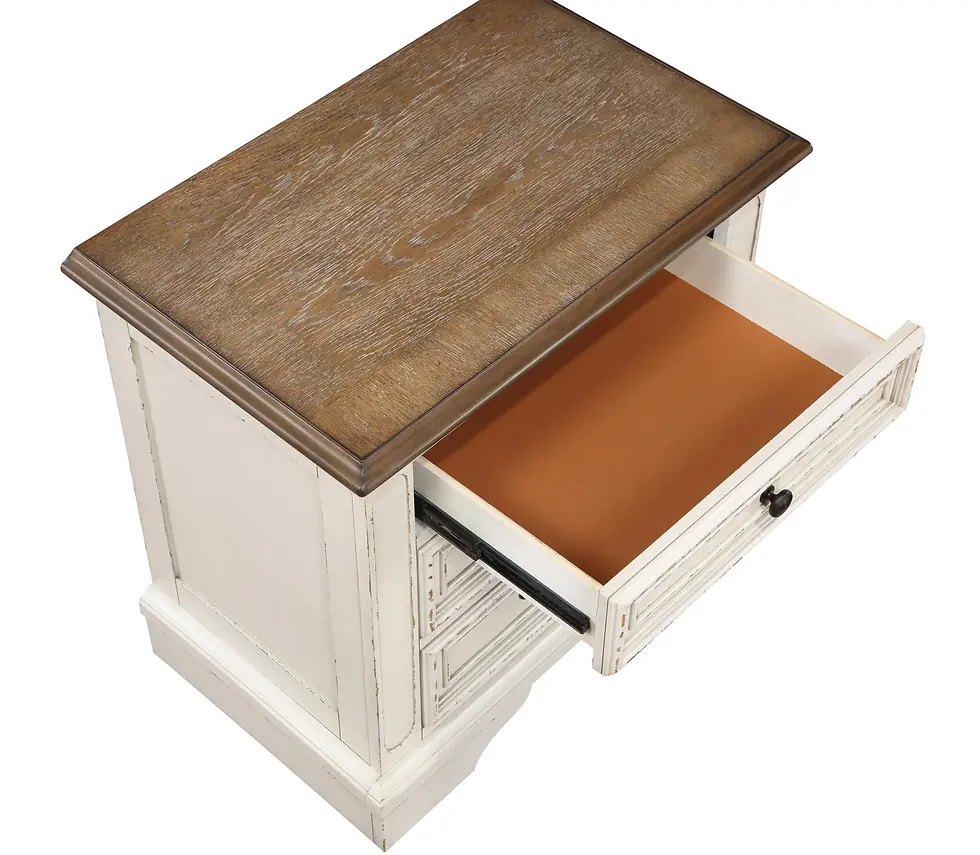 Thumbnail: Noble Traditional Style 3-Drawer Night stand Made with Wood in Antique White